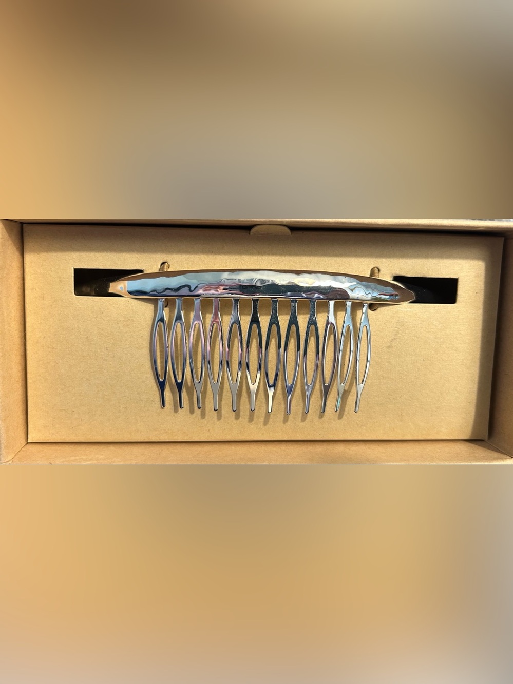 Atkin + Chloe + Isabel Hammered Silver Metal Hair Comb